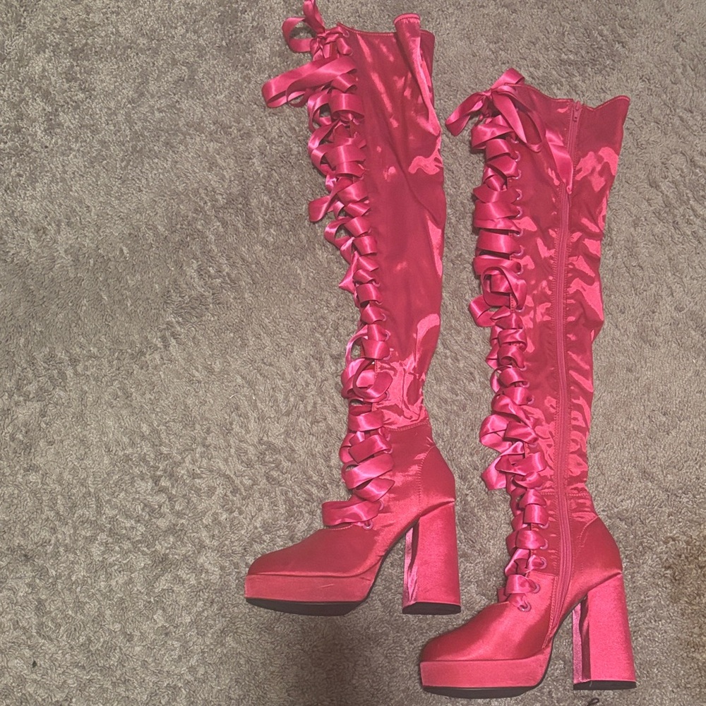 Hot pink thigh high boots!  TURN HEADS!!  Never worn!